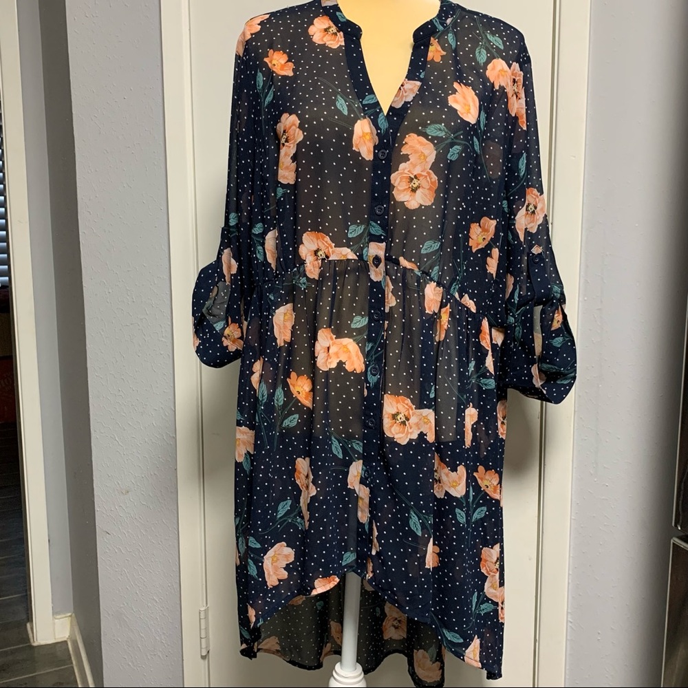 TORRID POLKA DOT FLORAL DRESS SIZE 2